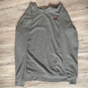Gray Long Sweatshirt with Orange Butterfly